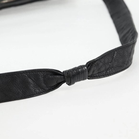 CHANEL COCO Mark Chain Shoulder Bag Grained Calf Skin Black Gold CC Auth 128487V - Picture 9 of 16